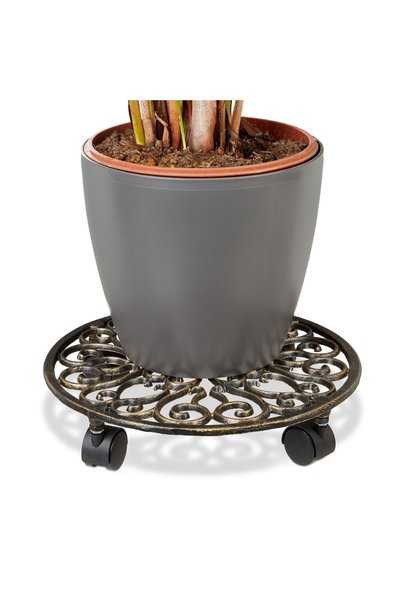 Relaxdays Suport pentru plante Relaxdays, rotund, bronz, 7.5x33.5x33.5 cm