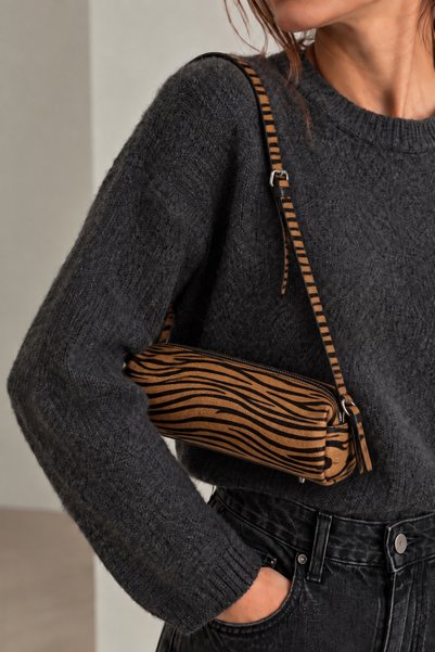 emelimin Women's Shiny Leather-Look Baguette Shoulder Bag