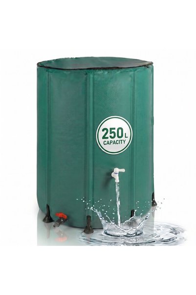 Relaxdays Rezervor pliabil pentru apă pluvială 250l verde închis-negru 80x60cm