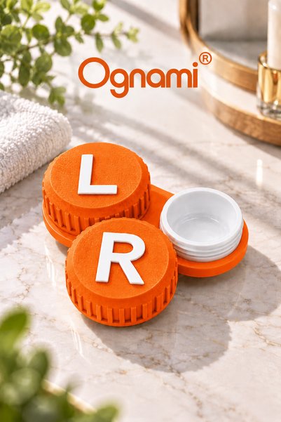 Ognami 3D Printing Contact Lens Storage and Travel Container L/R Screw Cap