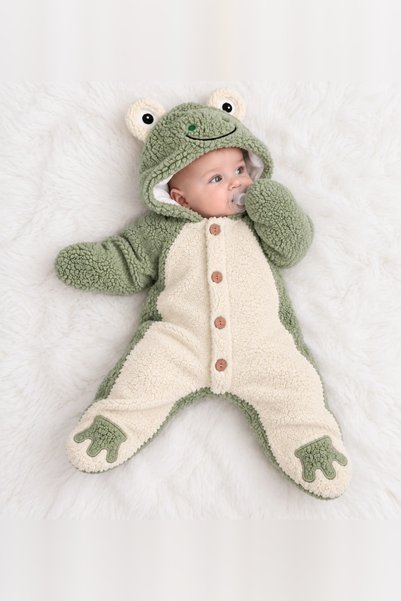 ZEYNUKO Baby Little Frog 0–6 Months Onesie