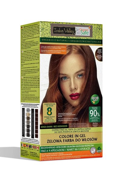 Indus Valley Vopsea henna gel fara amoniac Blond Mediu Aramiu 8.40