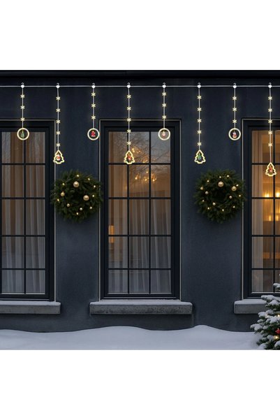 Belora Instalatie de Lumini Perdea cu 130 de Becuri LED Globuri Brazi cu Prog...