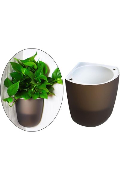Generic 1.5L Self-Watering Corner Hanging Wall Planter Pot – Modern Automatic...