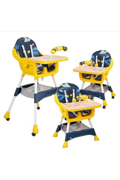 Generic ALBADER High Baby Feeding Chair with Floor Wheels, Adjustable Height ...
