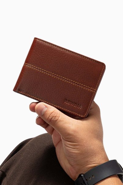 REWİNA Kervon 9013 Genuine Leather Men's Wallet with 10 Card Slots and a Tran...