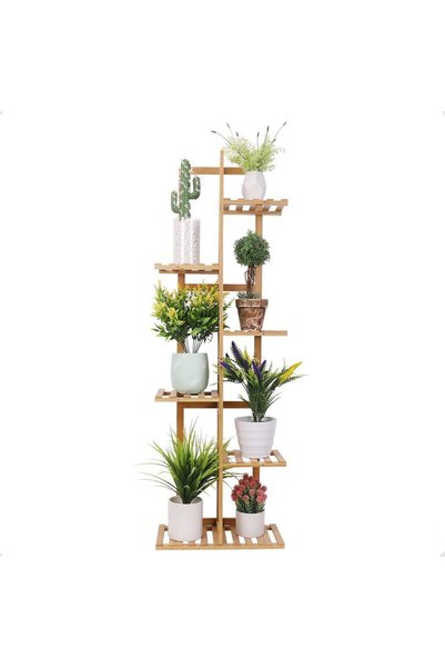 MEDLA Indoor Plant Display Stand: 6 Tier Corner Shelf for Balcony, Living Roo...