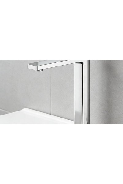 Generic Brand "Crystal Silver" Long Copper + Zinc Sink Mixer - Full Bright Ch...
