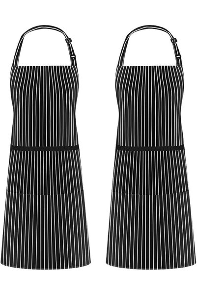 Syntus 2 Pack Adjustable Bib Apron Waterdrop Resistant with 2 Pockets Cooking...