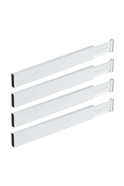 Relaxdays Set of 4 x adjustable drawer organizer, bamboo/silicone, 6 x 1.5 cm...