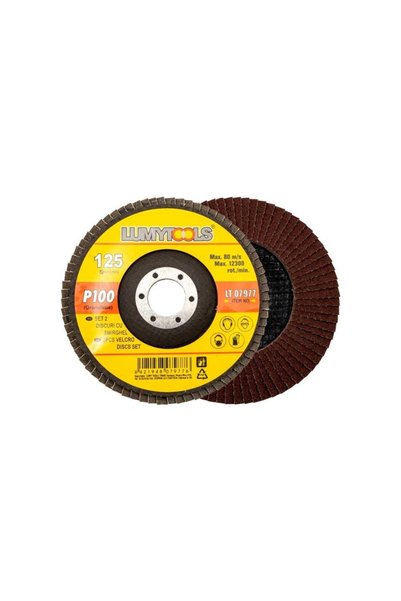 Lumytools Set 2 discuri cu şmirghel, granulație P100 Ø 125 mm rot/min 12200