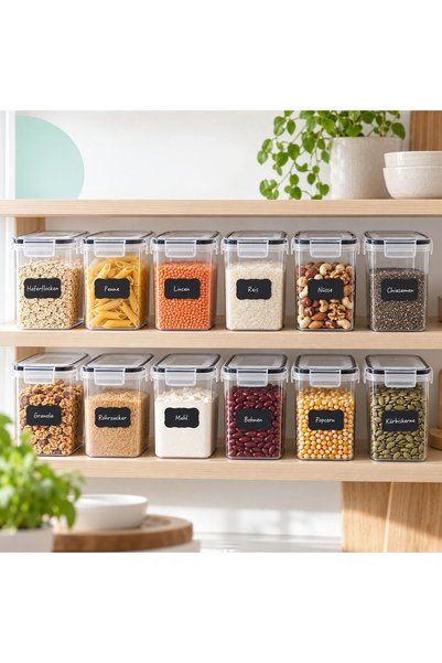Relaxdays 10054598_9981 Storage Container, Set with Airtight Click Closure an...