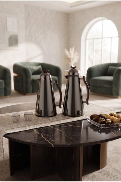 Generic Stainless Steel 1+1 Liter Tea and Coffee Set with Elegant and Modern ...