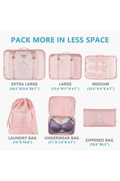MarlaMall 6pcs Travel Packing Cubes, Lightweight Luggage Organizers Bags Set ...
