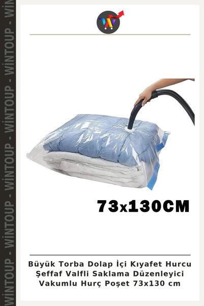 Wintoup Large Transparent Vacuum-Seal Storage Organizer Bag for Clothes, with...