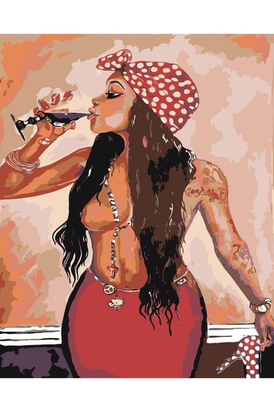 Painting-numbers Set pictura pe numere Fata cu bandana 3103, panza pe rama le...
