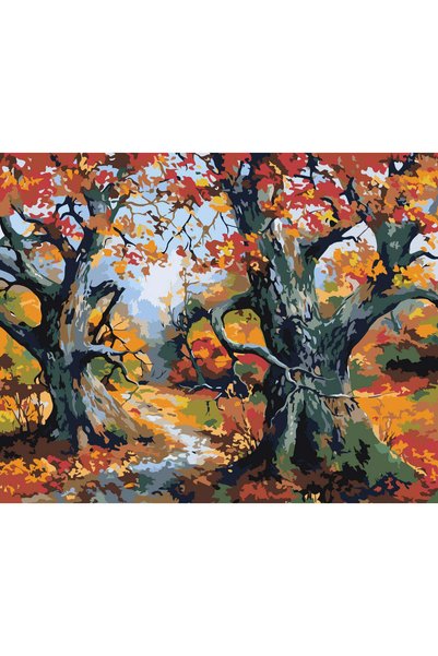 Painting-numbers Set pictura pe numere Copaci de toamna 3135, panza pe rama l...