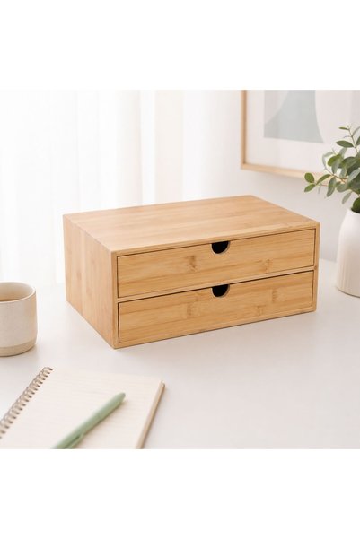 Relaxdays 10054089_491 Organizator de sertar, Bambus, 33 x 21 x 13.5 cm