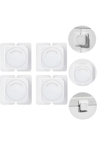 SWIUKPHE 4 PCS Child Safety Locks, No Drill Installation Anti-Pinch Cabinet &...