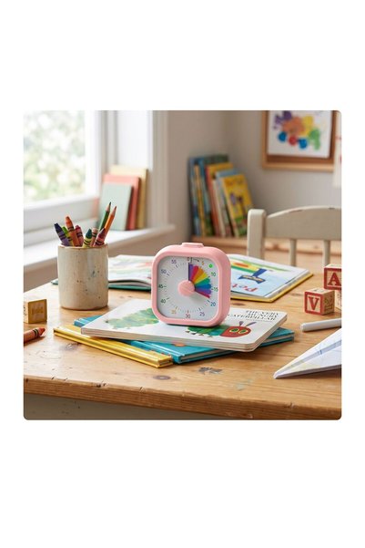 Relaxdays Visual Timer, Pink, 9x9x4.5cm