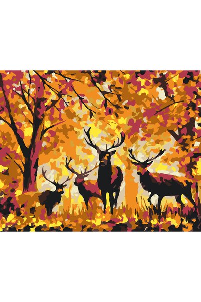 Painting-numbers Set pictura pe numere Cerbi intre copaci 3014, panza pe rama...