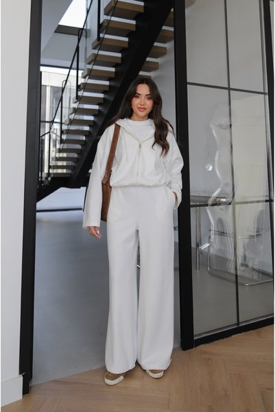 Havoş Premium Knit Set with White Hood and Double Zipper