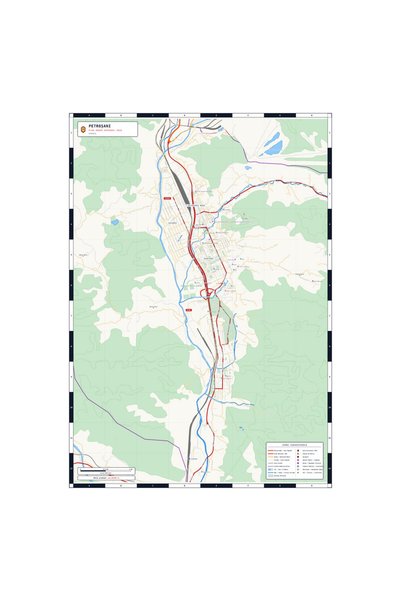 OEM Harta decorativa pentru perete Petroșani, Stil Clasic, 90x125 cm, PVC rez...