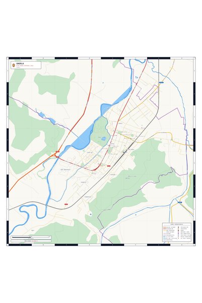 OEM Декоративна стенна карта Герла, Класически стил, 100x100 см, Водоустойчив...