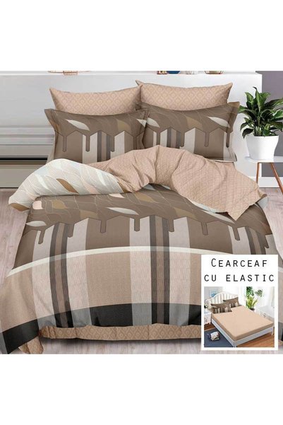 Patul Bubmac Finet Linen, Sulphur, Double Bed, 2 Persons, Stretchy Sheet, 6 P...
