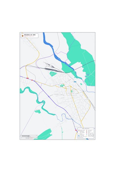 OEM Harta decorativa pentru perete Roșiorii de Vede, Stil Modern, 90x125 cm, ...