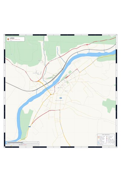OEM Harta decorativa pentru perete Lipova, Stil Clasic, 125x125 cm, PVC rezis...