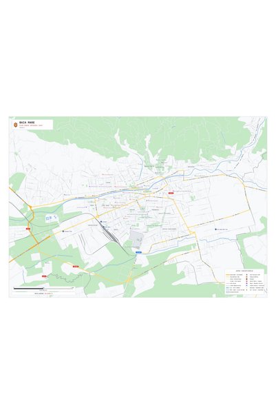 OEM Harta decorativa pentru perete Baia Mare, Stil Vibrant, 125x90 cm, PVC re...