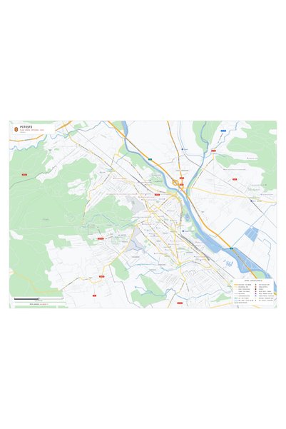OEM Harta decorativa pentru perete Pitești, Stil Vibrant, 125x90 cm, PVC rezi...