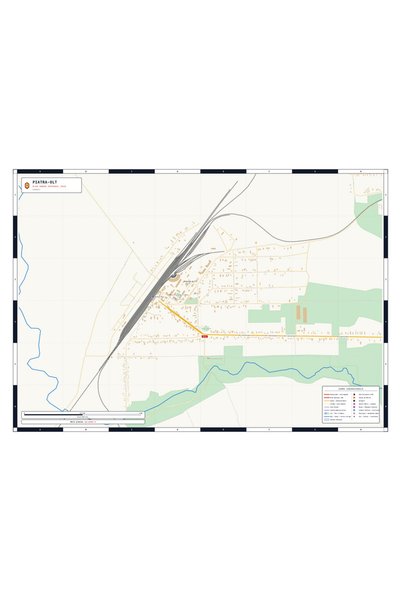 OEM Harta decorativa pentru perete Piatra-Olt, Stil Clasic, 125x90 cm, PVC re...