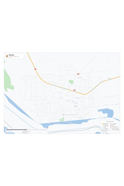 OEM Harta decorativa pentru perete Hârșova, Stil Vibrant, 125x90 cm, PVC rezi...