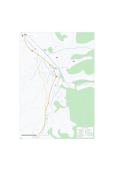 OEM Harta decorativa pentru perete Brad, Stil Vibrant, 90x125 cm, PVC reziste...
