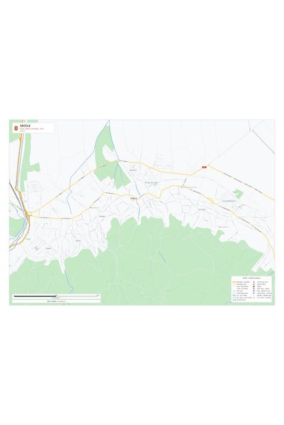 OEM Harta decorativa pentru perete Săcele, Stil Vibrant, 125x90 cm, PVC rezis...