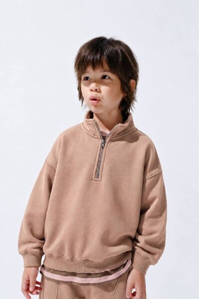 Mireya Kids Children's Basic Sweatshirt and Sweatpants Set with Zipper