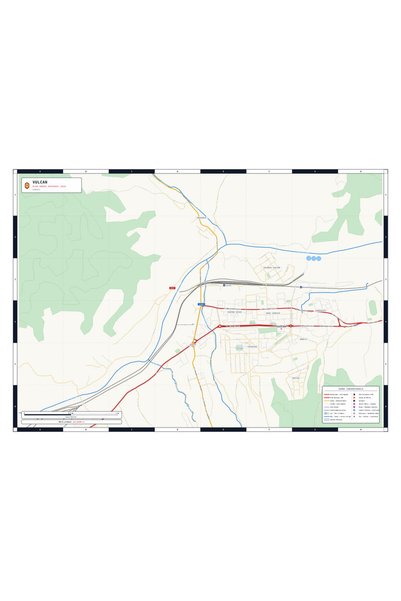 OEM Harta decorativa pentru perete Vulcan, Stil Clasic, 125x90 cm, PVC rezist...