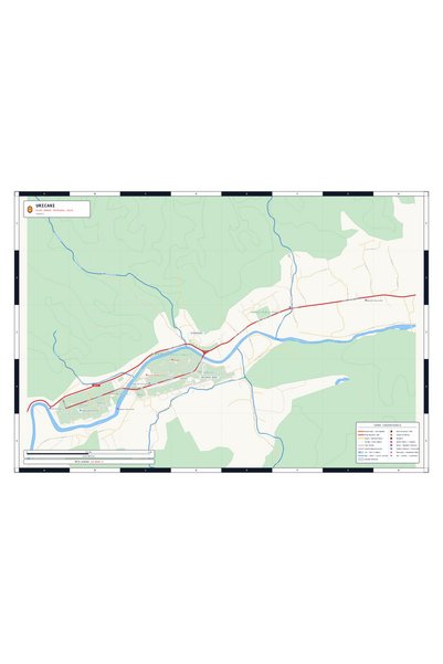 OEM Harta decorativa pentru perete Uricani, Stil Clasic, 100x70 cm, PVC rezis...