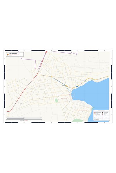 OEM Harta decorativa pentru perete Techirghiol, Stil Clasic, 100x70 cm, PVC r...
