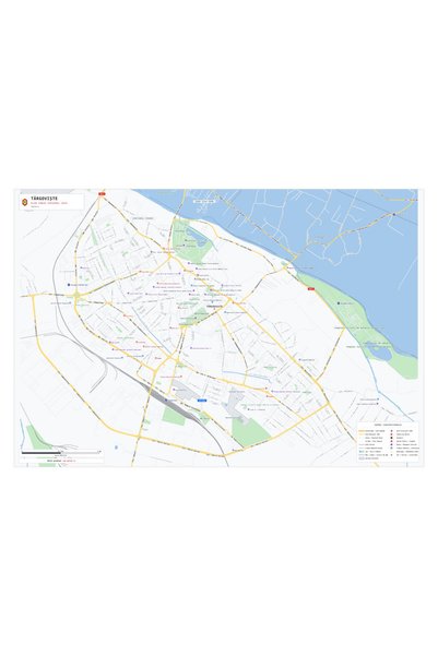 OEM Harta decorativa pentru perete Târgoviște, Stil Vibrant, 100x70 cm, PVC r...
