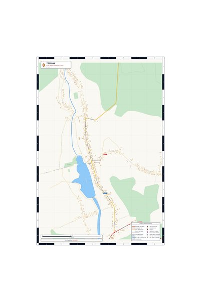 OEM Harta decorativa pentru perete Tismana, Stil Clasic, 70x100 cm, PVC rezis...