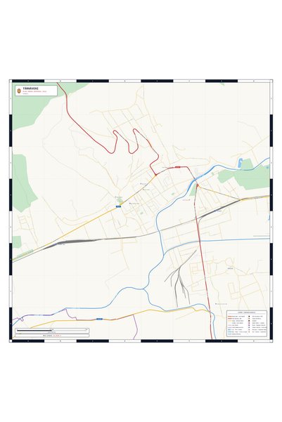 OEM Harta decorativa pentru perete Târnăveni, Stil Clasic, 125x125 cm, PVC re...