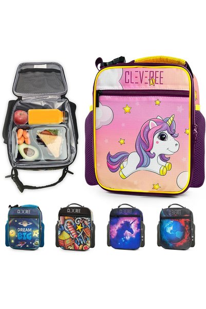CLEVEREE Juniors - Kids Insulated Leakproof Lunch Bag with Adjustable Shoulde...
