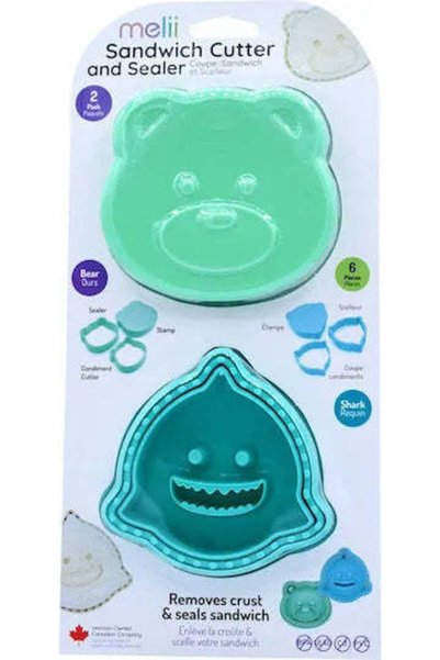 Melii 3 in 1 forme animale pentru sandwich, melii, urs si rechin
