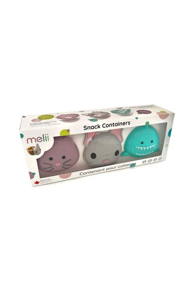 Melii Set 3 recipiente hrana bebe, melii, bulldog, rechin, pisica cutie