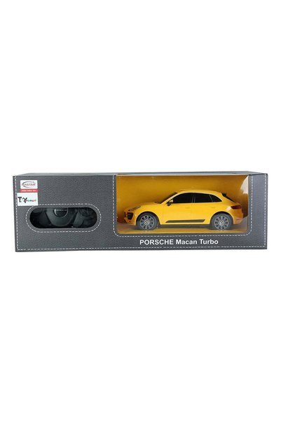 Rastar Masina cu telecomanda porsche macan turbo galben cu scara 1 la 24