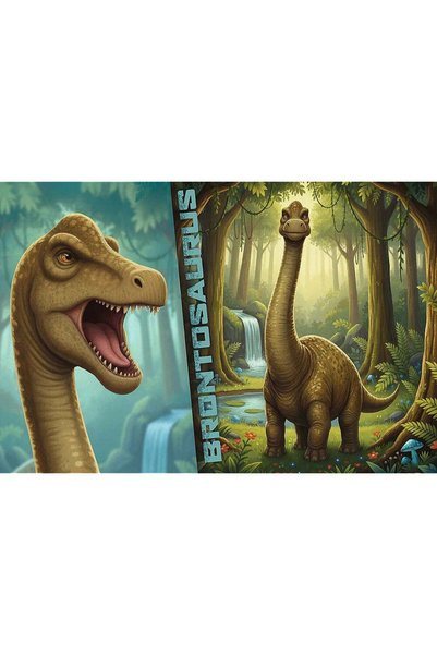 Trefl Puzzle 100 familia treflik dino world brontosaurus