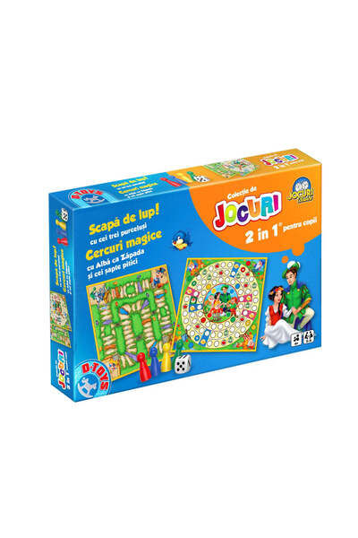 D-Toys Joc 2 în 1 basme: Scapă de lup! cu cei trei purceluși și Cercuri magic...